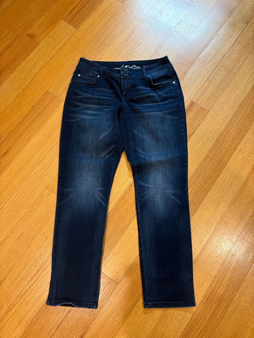 INC International Concepts Women's Dark Wash Straight Leg Jeans